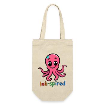 Rosa Oktopus Cartoon stehend mit ausgestreckten Armen - Geschenkbeutel für Flaschen - Natur - Vorne