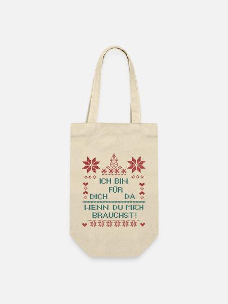ich bin für dich da - Geschenkbeutel für Flaschen - Natur