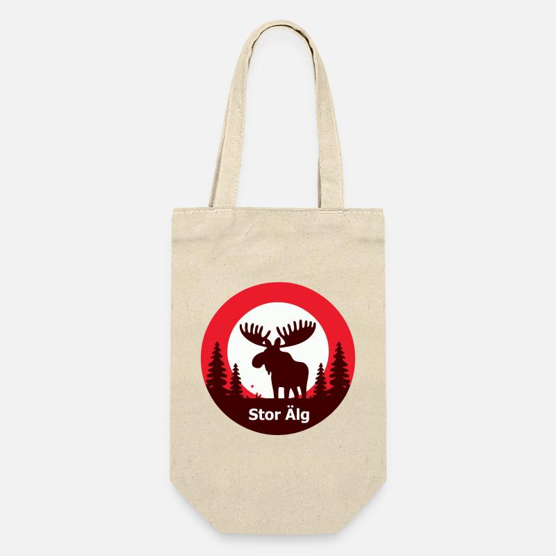 Stor älg - Geschenkbeutel für Flaschen - Natur