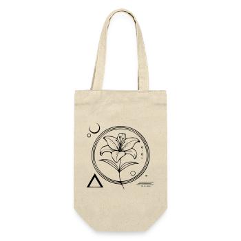 Florale Geometrie – Die Lilie als Symbol - Geschenkbeutel für Flaschen - Natur - Vorne