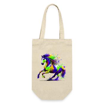 Pferd - Geschenkbeutel für Flaschen - Natur - Vorne