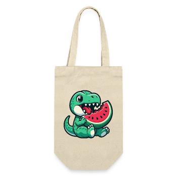 Dino T-Rex with Watermelon Summer Fruit Fun - Gift Bag for Bottles - nature - Front