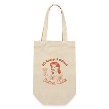 It's Always 5 O'CLock Social Club (Gals) - Geschenkbeutel für Flaschen - Natur - Vorne