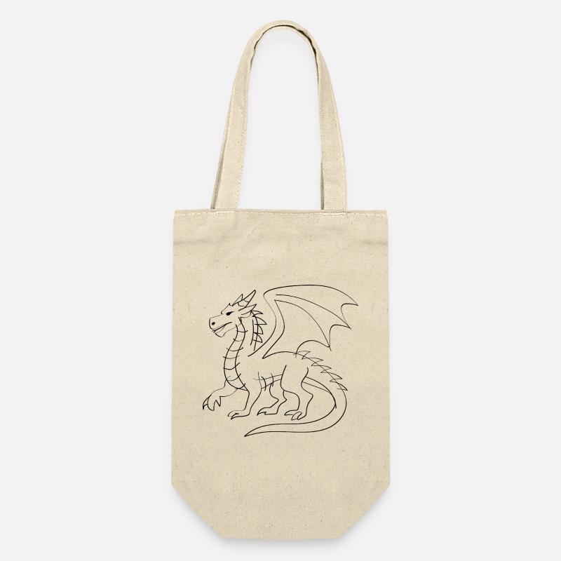 Drachen Illustration - Geschenkbeutel für Flaschen - Natur