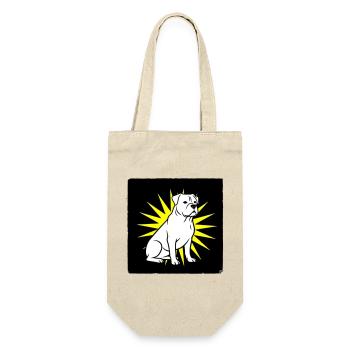 Cooler Hund im Punk Rock & Pop Art Stil - Geschenkbeutel für Flaschen - Natur - Vorne