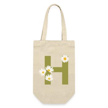 Lettre h vert marguerites - Sac à bouteille - nature - Devant