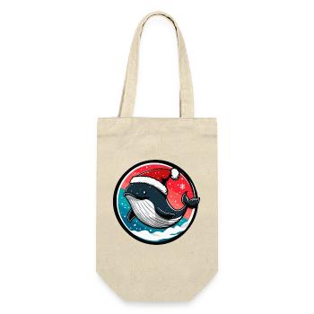 Whale with Santa hat - Gift Bag for Bottles - nature - Front