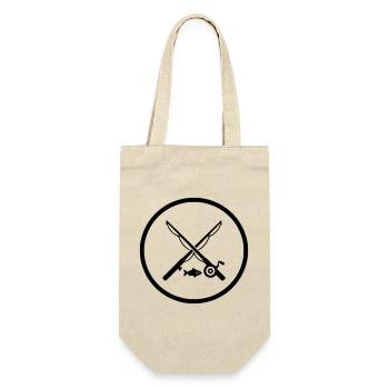 Gekreuzte Angelruten Logo Icon Vektor - Geschenkbeutel für Flaschen - Natur - Vorne