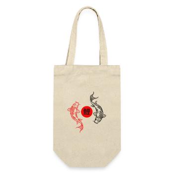 Koi im roten Zen-Kreis - Geschenkbeutel für Flaschen - Natur - Vorne