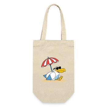Sunny Beach Seagull with Umbrella - Gift Bag for Bottles - nature - Front
