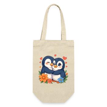 Duo amoureux des pingouins câlins - Sac à bouteille - nature - Devant