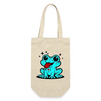 Kröte Comic Frosch - Geschenkbeutel für Flaschen - Natur - Vorne