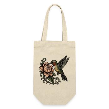 Hummingbird with Rose Vintage Tattoo - Gift Bag for Bottles - nature - Front