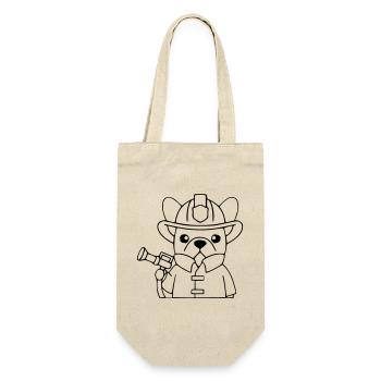 Frenchie Firefighter Dog Outline - Gift Bag for Bottles - nature - Front
