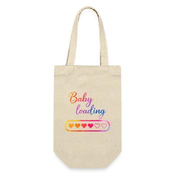 Baby loading herz - Geschenkbeutel für Flaschen - Natur - Vorne
