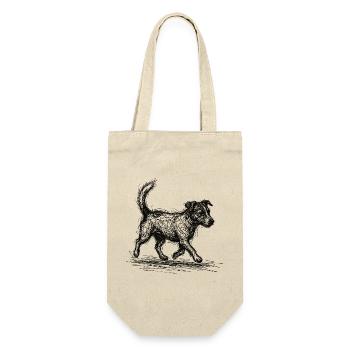Jack Russell Terrier – Sketch Hund Design - Geschenkbeutel für Flaschen - Natur - Vorne