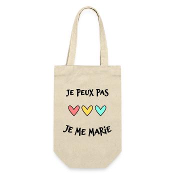 JE PEUX PAS. MARIE. FUTUR MARIE. EVJF. TEAM. TEAM  - Sac à bouteille - nature - Devant