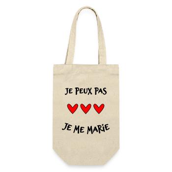JE PEUX PAS. MARIE. FUTUR MARIE. EVJF. TEAM. TEAM  - Sac à bouteille - nature - Devant