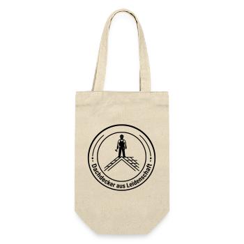 Dachdecker Leidenschaft Badge - Geschenkbeutel für Flaschen - Natur - Vorne