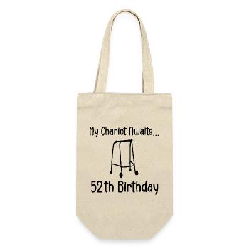 52th Birthday Party Funny 52 Years Old Birthday - Gift Bag for Bottles - nature - Front