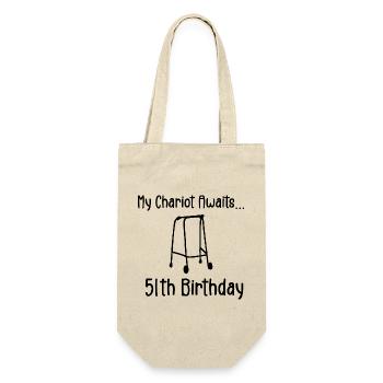 51. Geburtstagsparty Lustiger 51-jähriger Geburtstag - Geschenkbeutel für Flaschen - Natur - Vorne