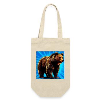 Bär - Geschenkbeutel für Flaschen - Natur - Vorne