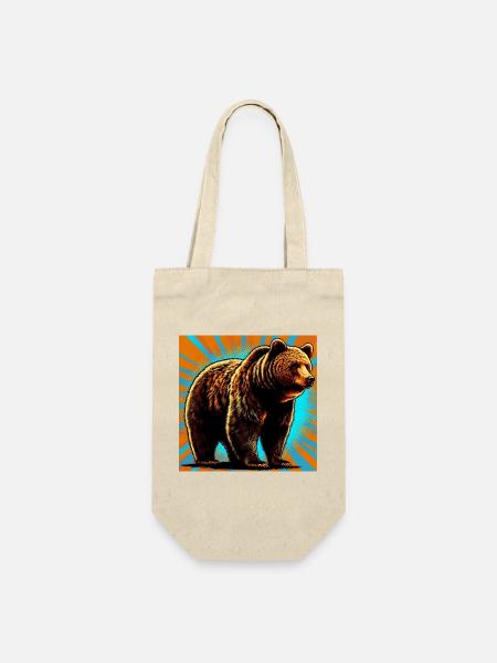 Bär - Geschenkbeutel für Flaschen - Natur
