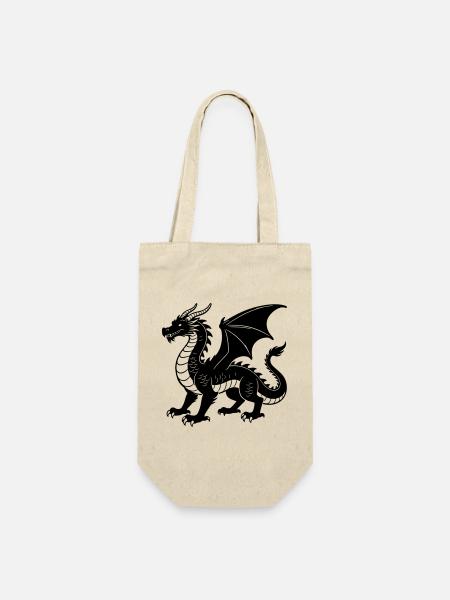 Drache - Geschenkbeutel für Flaschen - Natur