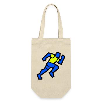 Schneller Polygon Läufer Marathon Team - Geschenkbeutel für Flaschen - Natur - Vorne