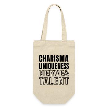 Charisma Uniques Nerve and Talent Text Quote SVG - Gift Bag for Bottles - nature - Front