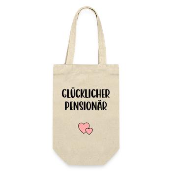 Glücklicher Pensionär Herz - Geschenkbeutel für Flaschen - Natur - Vorne