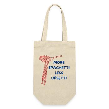 lustiges Spaghetti-Design - Geschenkbeutel für Flaschen - Natur - Vorne