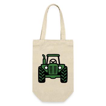 Logo de vue frontale du tracteur - Sac à bouteille - nature - Devant