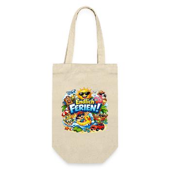 Endlich Ferien! - Geschenkbeutel für Flaschen - Natur - Vorne