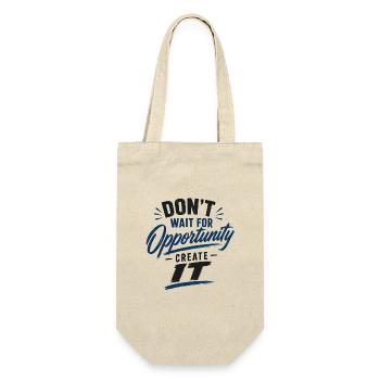 Dont wait for Opportunity create it - Geschenkbeutel für Flaschen - Natur - Vorne