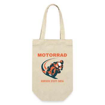 Motorrad Kurven Statt Sofa Biker Geschenk - Geschenkbeutel für Flaschen - Natur - Vorne