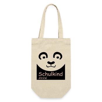Schulkind 2026 - Geschenkbeutel für Flaschen - Natur - Vorne