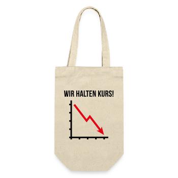 Wir Halten Kurs! (Fortschritt / Abwärts / POS 2C) - Geschenkbeutel für Flaschen - Natur - Vorne