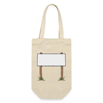 Cartoon Wooden Sign Advertising Banner - Gift Bag for Bottles - nature - Front