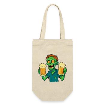 Happy zombie with beer - Gift Bag for Bottles - nature - Front