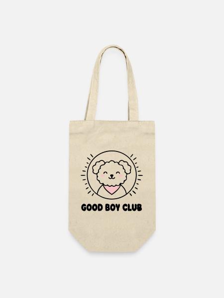 Good Boy Club Hund Logo - Geschenkbeutel für Flaschen - Natur