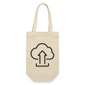 Cloud-Upload-Zeilen-Icon - Geschenkbeutel für Flaschen - Natur - Vorne