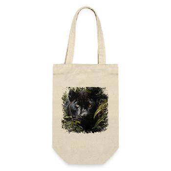 Dschungelpanther mit Goldaugen - Geschenkbeutel für Flaschen - Natur - Vorne
