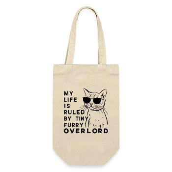 Kleiner pelziger Overlord-Katzen-Humor - Geschenkbeutel für Flaschen - Natur - Vorne