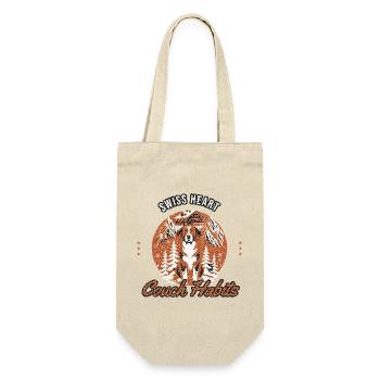 Berner Sennenhund - Swiss Heart Couch Habits - Hun - Geschenkbeutel für Flaschen - Natur - Vorne