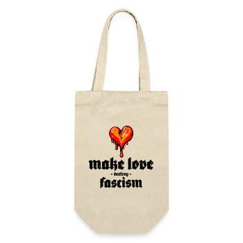 make love destroy fascism - Geschenkbeutel für Flaschen - Natur - Vorne