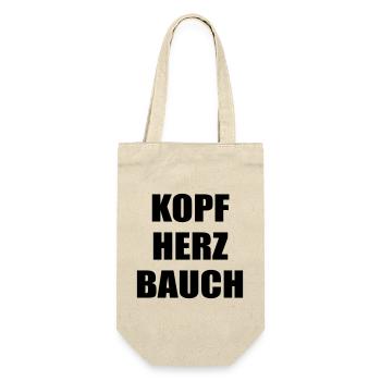 Entscheidungen Kopf Bauch Herz - Geschenkbeutel für Flaschen - Natur - Vorne