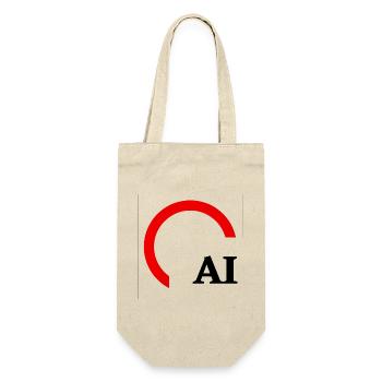 Rotes Hemisphärenbogenlogo - Geschenkbeutel für Flaschen - Natur - Vorne