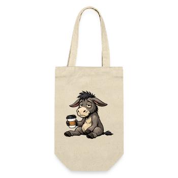 Esel Eselchen Eselhalter Muli Langohresel Muli - Geschenkbeutel für Flaschen - Natur - Vorne