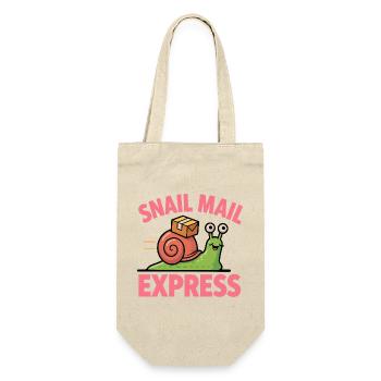 Schneckenpost – Snail Mail Express - Geschenkbeutel für Flaschen - Natur - Vorne